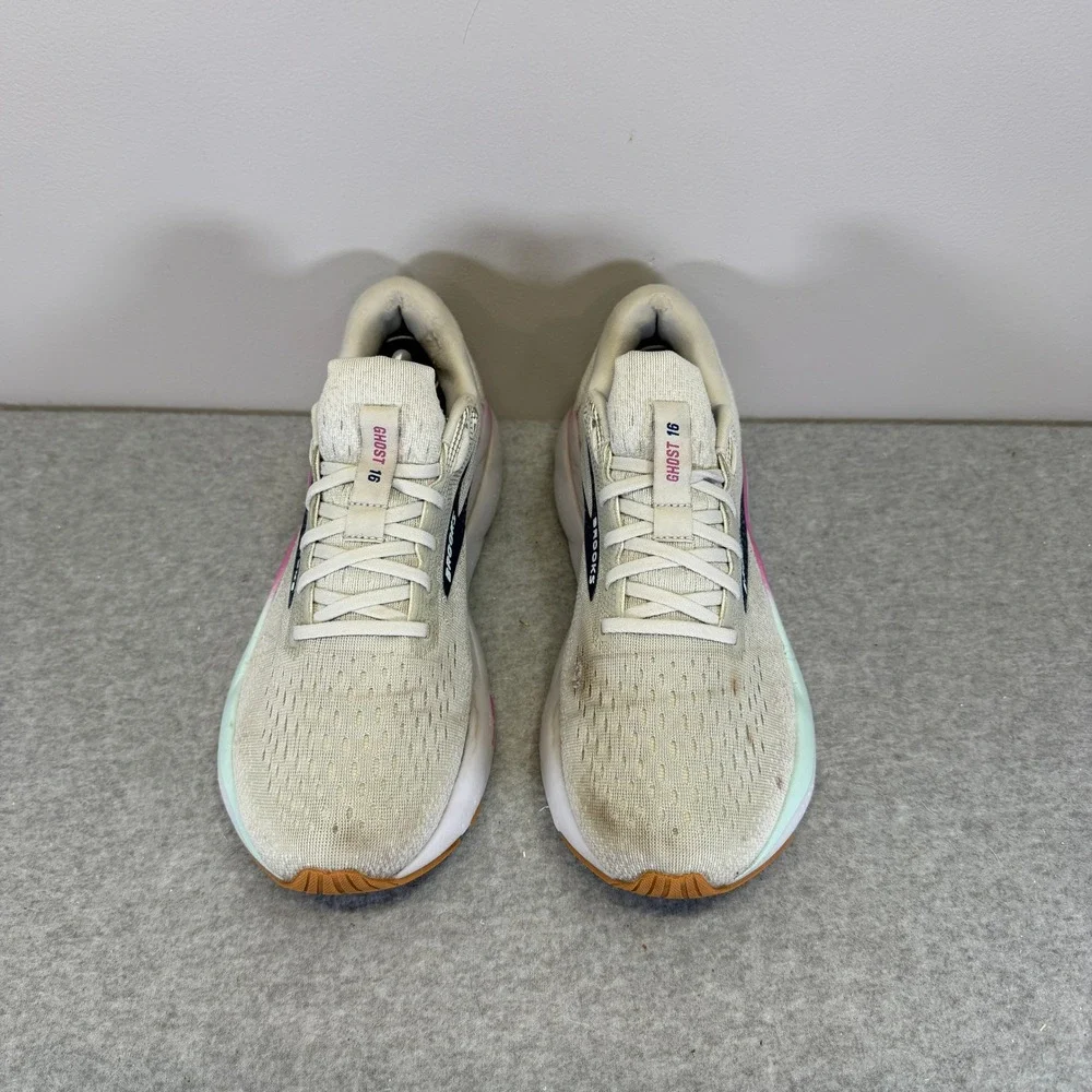 Brooks Ghost 16 Womens Shoes Size 10 White Purple Running Sneakers 1204071B175